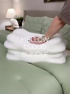 You’re telling me THIS is the bed I get to sleep in every night! a literal DREAM☁️ #mellow #mellowsleep #bedroomessentials #bedroomreset #cozybedroom