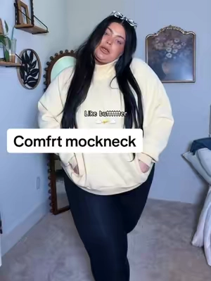 @Comfrt #comfrt #comfrtclothing #mockneck #sweatshirt #plussizefashion 