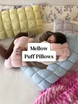 The fluffy cold 😵‍💫😵‍💫 #puffpillow #coolingpillow #pillows #mellowsleep #tiktokshopcreatorpicks @Mellow Sleep 
