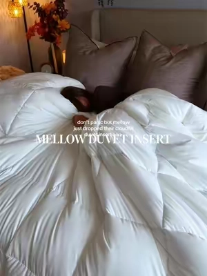 The FLUFFY duvet insert of my actual dreams. It’s perfection 🥹☁️ #duvetinsert #fluffyduvet #mellowsleep @Mellow Sleep 